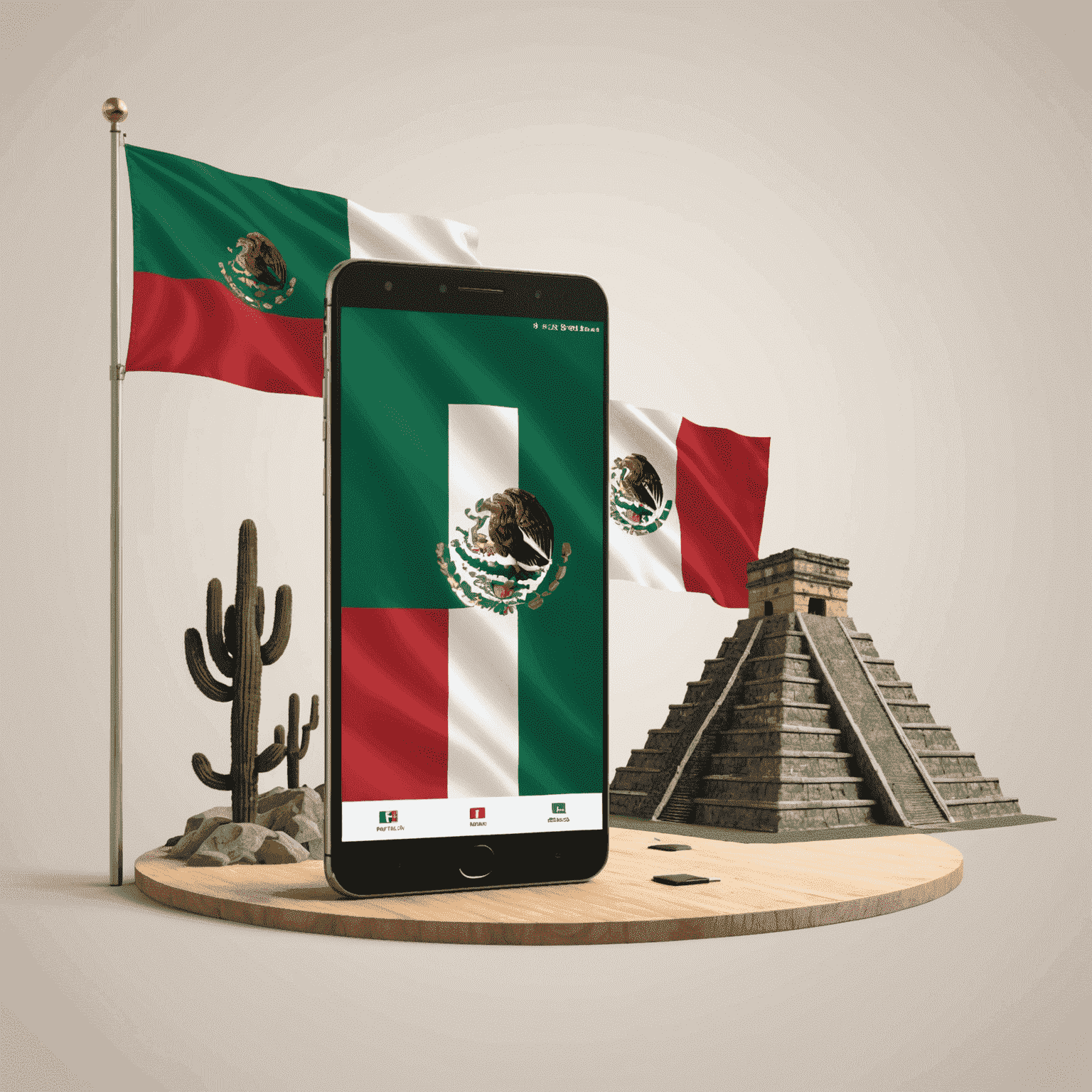 Imagen que representa el crecimiento del diseño UX/UI en México, mostrando una gráfica ascendente con iconos de dispositivos y la bandera mexicana