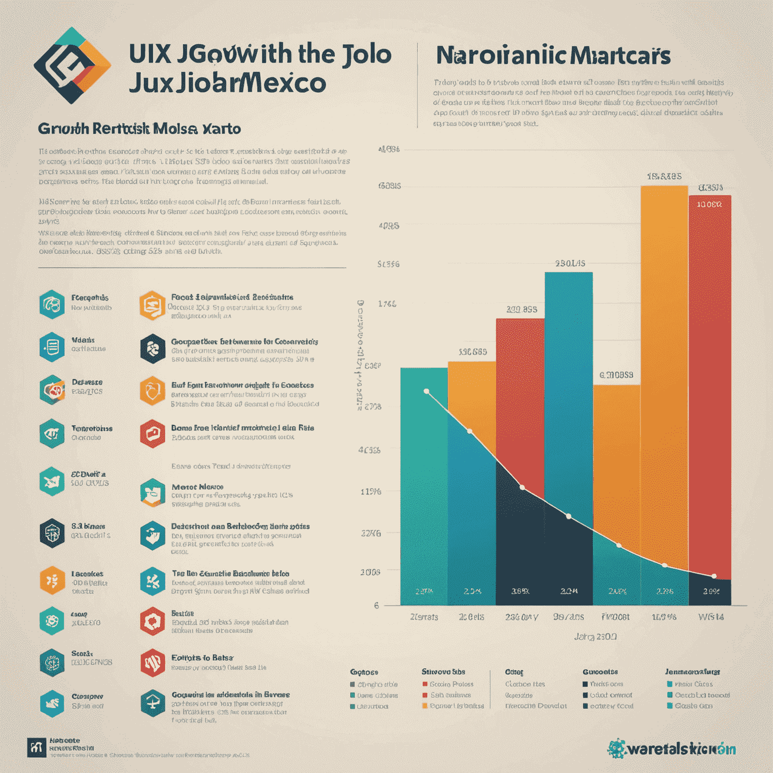 Gráfico mostrando el crecimiento de empleos en UX/UI en México en los últimos 5 años